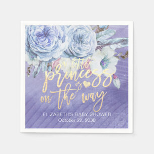 Blommigt Baby Shower en liten prinsessa är på väg Pappersservett