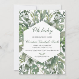 Blommigt Baby Shower Inbjudan