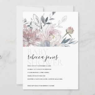 BLOMMIGT BABY SHOWER INBJUDAN
