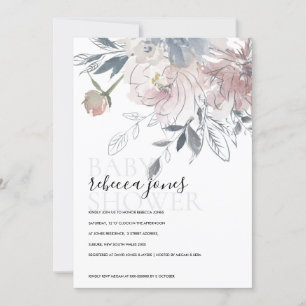 BLOMMIGT BABY SHOWER INBJUDAN