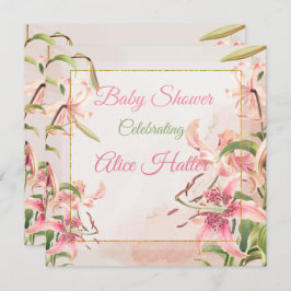 Blommigt Baby Shower Julkort