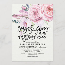 Blommigt Baby Shower Sugar & Spice & All Nice Inbjudningar