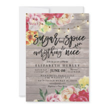 Blommigt Baby Shower Sugar & Spice & All Nice
