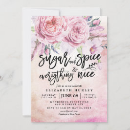 Blommigt Baby Shower Sugar & Spice & All Nice Inbjudningar