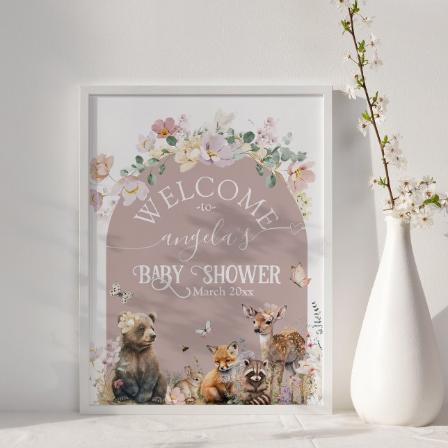 Blommigt: "Baby Shower Welcome" Poster (Skapare uppladdad)