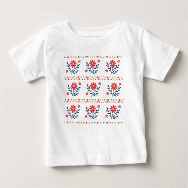 Blommigt Baby T-Shirt (Framsida)