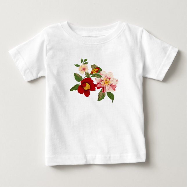 Blommigt baby t-shirt (Framsida)