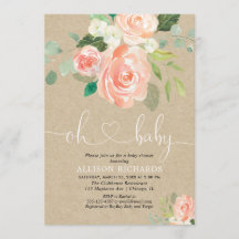 Blommigt, , babydusch för Rustic peach