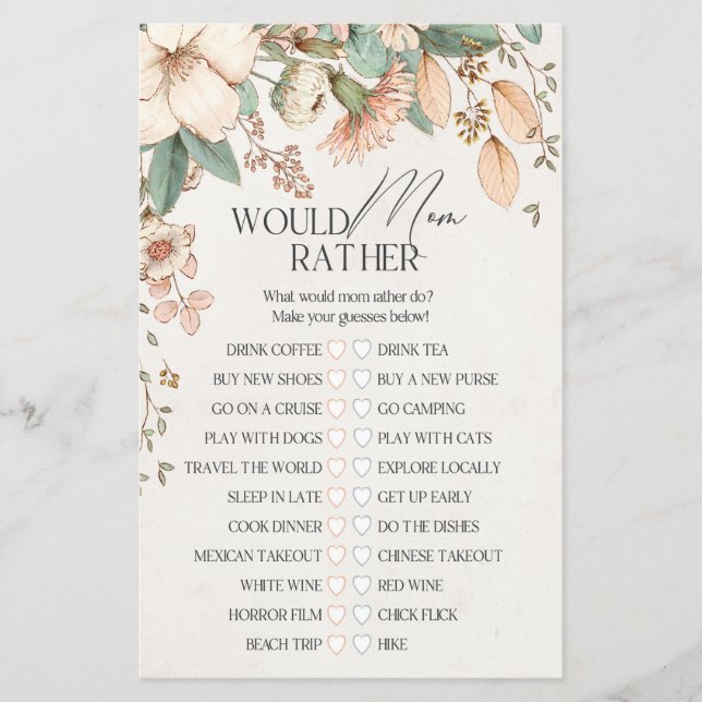  blommigt-babydusch skulle hellre vara mamma än sp (Framsida)