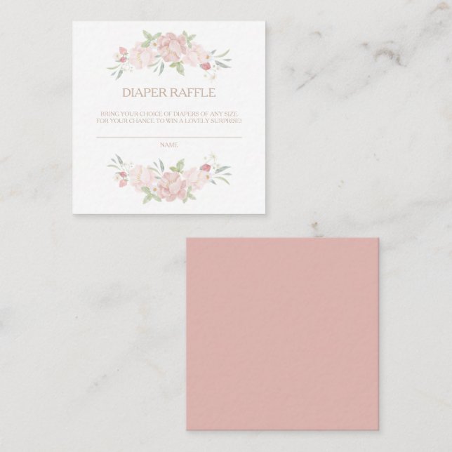  Blommigt Babyskåda, hårklingskort Fyrkantigt Visitkort (Fram/baksida)