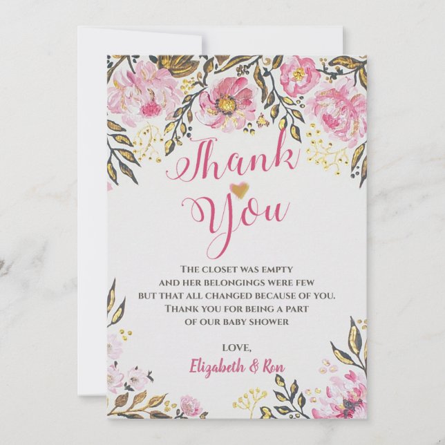 Blommigt Babyskjortor tack vare dina kort (Framsida)