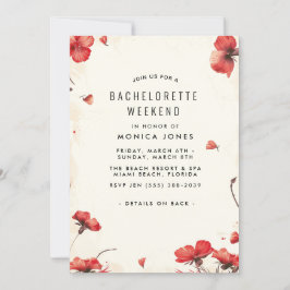 Blommigt Bachelorette Helg-inbjudan Inbjudningar