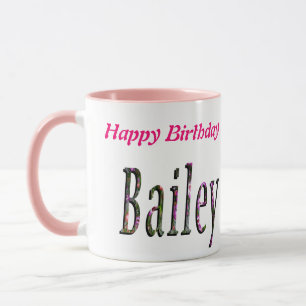 Blommigt Bailey Namn Logotyp Mugg