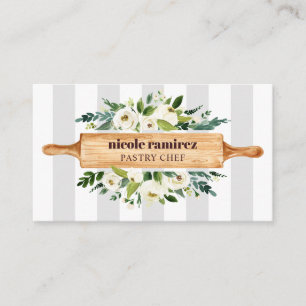 Blommigt Bakery Rolling Pin Cake Design stripe gr Visitkort