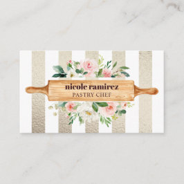 Blommigt Bakery Rolling Pin Patisserie GULD Visitkort