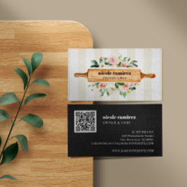 Blommigt Bakery Rolling Pin Patisserie QR CODE Bus Visitkort