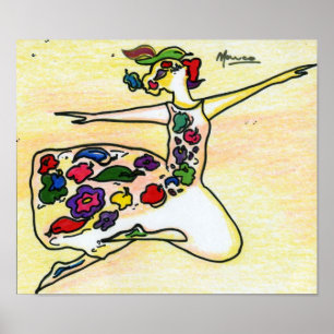 Blommigt Ballerina Poster