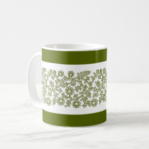 Blommigt Band, Grönt Coffee Mugg