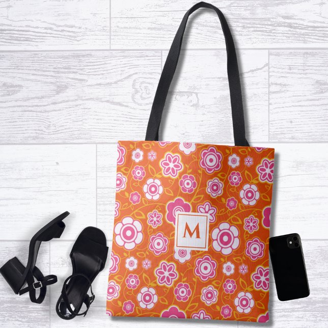 Blommigt Bandana Print Monogram Tote Tygkasse (Skapare uppladdad)