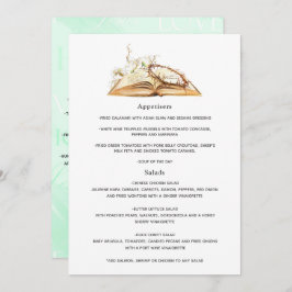 Blommigt Baptism eller Christening Menu Meny