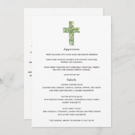 Blommigt Baptism eller Christening Menu Meny