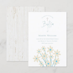 blommigt   Baptism-inbjudan Inbjudningar