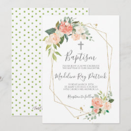Blommigt Baptism Inbjudningar