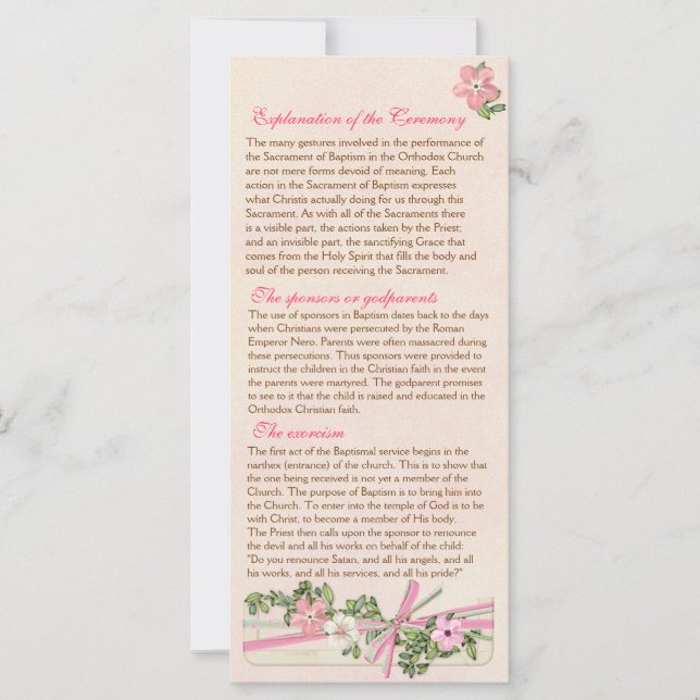 Blommigt Baptismal Program 2/5 (Framsida)