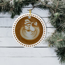 Blommigt Baristas Art in sent Julgransprydnad Keramik