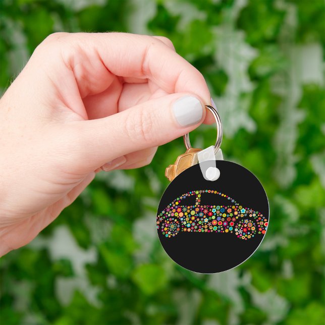 Blommigt Bärkraftkälla Fordon Nyckelring (Skapare uppladdad)