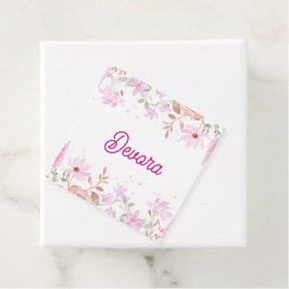 Blommigt bas mitzva-favoritpåse gåvor etiketter