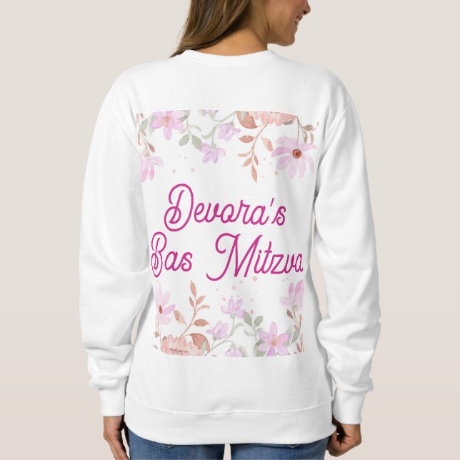 Blommigt bas mitzva sweatshirt t shirt (Baksida)