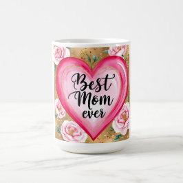 blommigt "Bästa Mamma någonsin" Heart Coffee Mugg 
