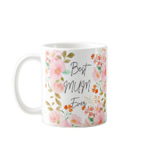 Blommigt Bästa Morsa någonsin Mugg | Elegant Kaffe