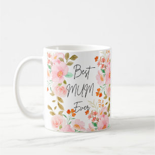 Blommigt Bästa Morsa någonsin Mugg Elegant Kaffe