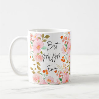 Blommigt Bästa Morsa någonsin Mugg | Elegant Kaffe