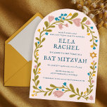 Blommigt Bat mitzvah andedräkt Hand- dragen Anpass Inbjudningar<br><div class="desc">Perfekt-kort för att tillkännage en pub mitzvah, bat mitzvah eller annan judisk firande! Hand skapade konst åt dig! FULLT ANPASSADE! Klicka på "Anpassa" ovan om du vill redigera texten. Klicka på "Redigera med verktyg" för att justera typsnitt, färg och placeringar. Du kan också enkelt byta ut kortet stil så att...</div>