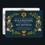 Blommigt Bat mitzvah andedräkt Hand-dragen Anpassn Inbjudningar<br><div class="desc">Perfekt-kort för att tillkännage en pub mitzvah, bat mitzvah eller annan judisk firande! Hand skapade konst åt dig! FULLT ANPASSADE! Klicka på "Anpassa" ovan om du vill redigera texten och lägga till ett eget foto på baksidan. Klicka på "Redigera med verktyg" för att justera typsnitt, färg och placeringar. Du kan...</div>