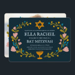 Blommigt Bat mitzvah andedräkt Hand-dragen Anpassn Inbjudningar<br><div class="desc">Perfekt-kort för att tillkännage en pub mitzvah, bat mitzvah eller annan judisk firande! Hand skapade konst åt dig! FULLT ANPASSADE! Klicka på "Anpassa" ovan om du vill redigera texten och lägga till ett eget foto på baksidan. Klicka på "Redigera med verktyg" för att justera typsnitt, färg och placeringar. Du kan...</div>
