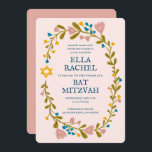 Blommigt Bat mitzvah andedräkt Hand-dragen Anpassn Inbjudningar<br><div class="desc">Perfekt-kort för att tillkännage en pub mitzvah, bat mitzvah eller annan judisk firande! Hand skapade konst åt dig! FULLT ANPASSADE! Klicka på "Anpassa" ovan om du vill redigera texten. Klicka på "Redigera med verktyg" för att justera typsnitt, färg och placeringar. Du kan också enkelt ändra kortet stil så att det...</div>