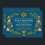 Blommigt Bat mitzvah andedräkt Hand-dragen Anpassn Inbjudningar<br><div class="desc">Perfekt-kort för att tillkännage en pub mitzvah, bat mitzvah eller annan judisk firande! Hand skapade konst åt dig! FULLT ANPASSADE! Klicka på "Anpassa" ovan om du vill redigera texten. Klicka på "Redigera med verktyg" för att justera typsnitt, färg och placeringar. Du kan också enkelt ändra kortet stil så att det...</div>