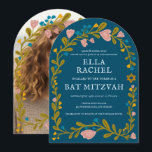 Blommigt Bat mitzvah andningsdos Hand- dragen Anpa Inbjudningar<br><div class="desc">Perfekt-kort för att tillkännage en pub mitzvah, bat mitzvah eller annan judisk firande! Hand skapade konst åt dig! FULLT ANPASSADE! Klicka på "Anpassa" ovan om du vill redigera texten och lägga till fotot på baksidan (du kan också ta bort blommigten ram om du vill). Klicka på "Redigera med verktyg" för...</div>