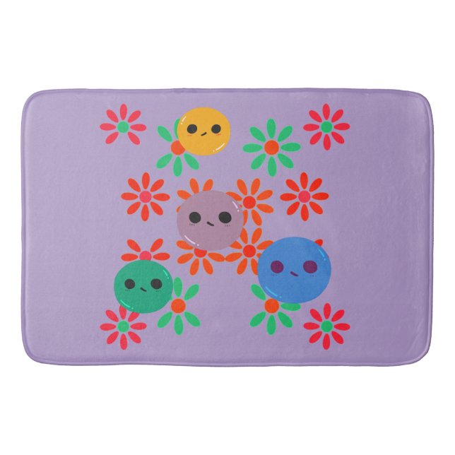 Blommigt Bath Mat! Badrumsmatta (Framsidan)