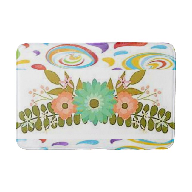 Blommigt Bathroom Bathmat Badrumsmatta (Framsidan)