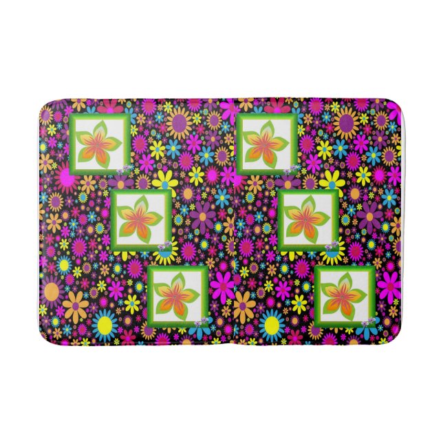 Blommigt Bathroom Bathmat Badrumsmatta (Framsidan)