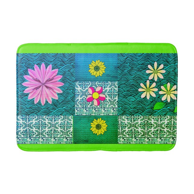 Blommigt Bathroom Bathmat Badrumsmatta (Framsidan)