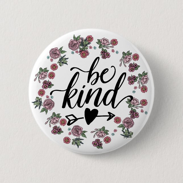 Blommigt - BE KIND Knapp (Framsida)