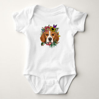 Blommigt Beagle botaniskt blomma/ Cute Beagle T Shirt