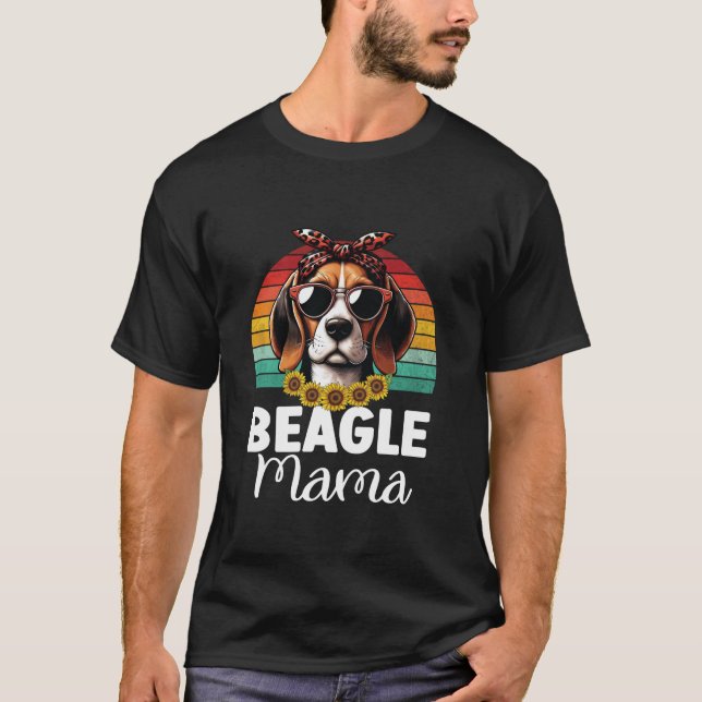 Blommigt Beagle Mamma Hundälskares Cute Mamma Pupp T Shirt (Framsida)