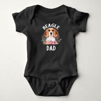 Blommigt Beagle Pappa Hund/ Beagle Hundälskare T Shirt